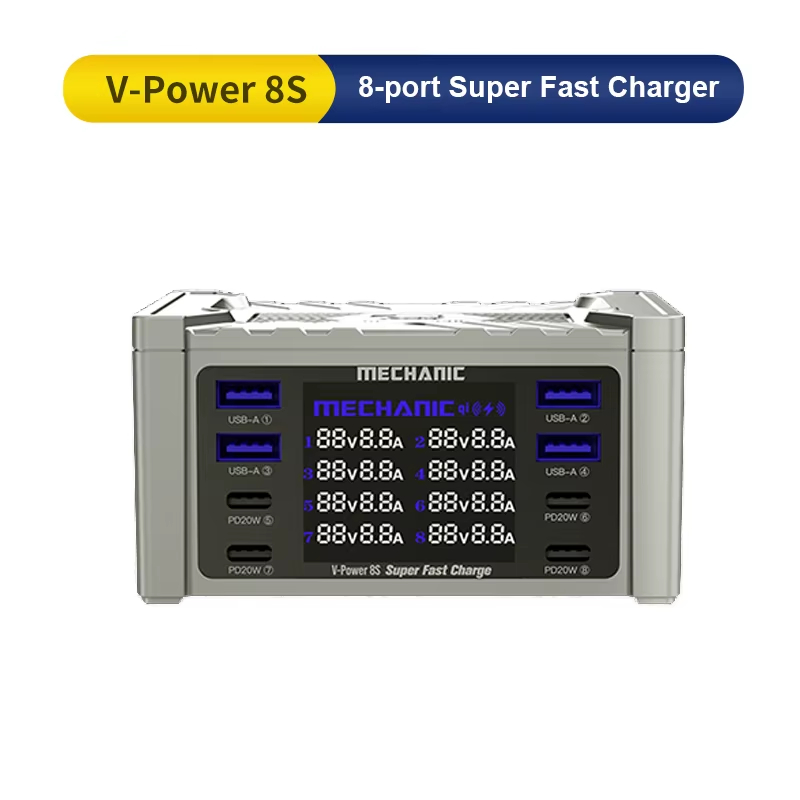 Cargador rápido multipuerto Mechanic V-Power 8S